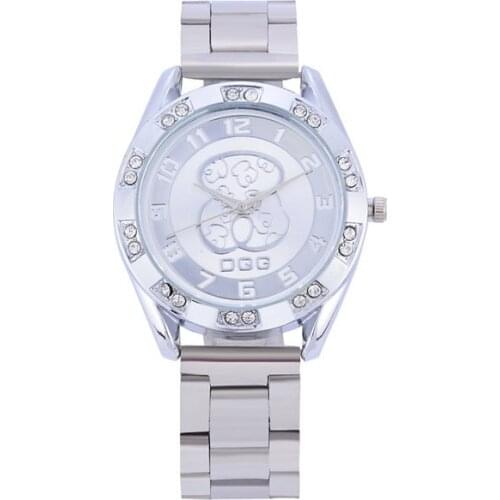 Luxury Women Watches Reloj Muje Top Brand Fashion Ladies Stainless Steel Quartz WristWatches Montre Femme Rose Gold Bear Clock