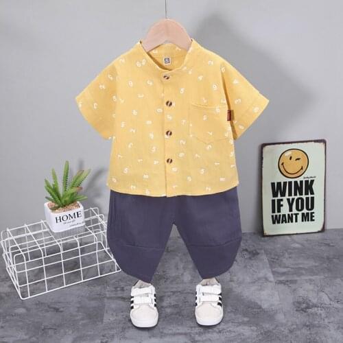 Infant Boys Cotton T Shirt Sets Summer Clothes Casual T-Shirt Shorts 2 PCS Short Sleeved Baby Kids Fashion Clothing