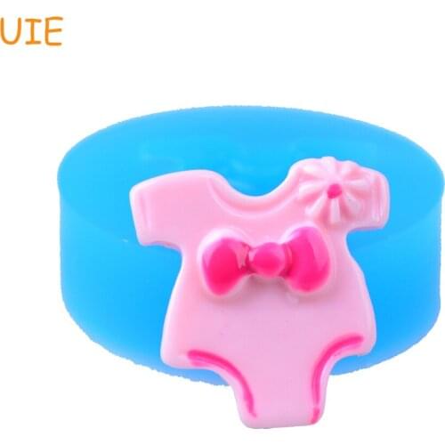 FYL433U 19.3mm Baby Girl Bodysuit with Bowknot Silicone Mold - Baby Shower Mold Fondant, Cake Decorating, Resin, Candy, Biscuit
