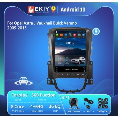 EKIY Car Radio For Opel Astra J Vauxhall Buick Verano 2009-2015 Tesla Vertical Screen Navi GPS 6+128G DSP Android 10 Stereo 2din