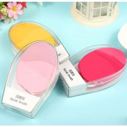 Mini Electric Facial Cleansing Brush Silicone Sonic Face Cleaner Deep Pore Cleaning Skin Massager Face Cleansing Brush Device