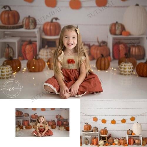 Fall Photography Background Autumn Pumpkin Party Harvest Maple Baby Shower Child Birthday Party Backdrop Photo Studio Props