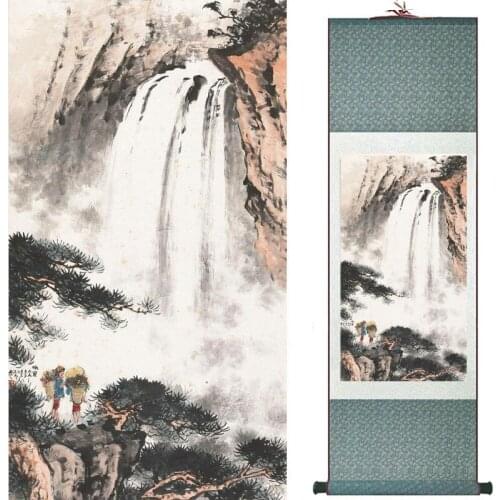 Old fashion painting landscape art painting Chinese traditional art painting China ink painting2019081604