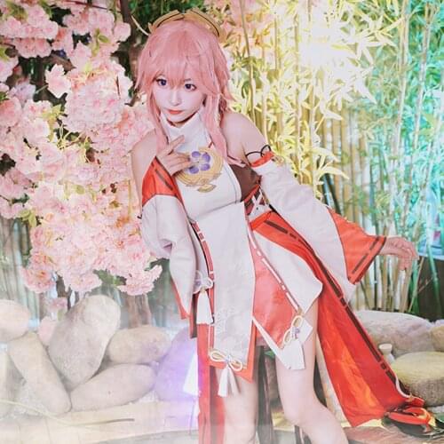 Game Genshin Impact Yae Cosplay Costume Anime Dress Kimono Lovely Uniforms Halloween Carnival Outfit For Women Custom Made