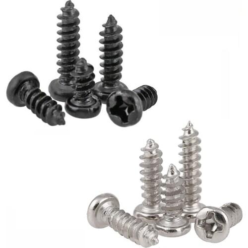 M1-M3 Mini Phillips Pan Head Self Tapping Screws Cross Round Head Tapping Electronic Small Bolts Nickel /Black Zinc Plated