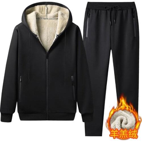 4Xl Men 2021 Winter New Hooded Sweatshirts Thick Warm Hoodies Coat Men Casual Windproof Long Sleeve Hooded Sweatshirts Men Sets