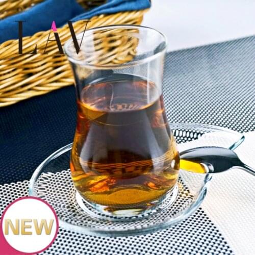 LAV Turkey Sri Lanka Black Tea Cups Saucer Set Pastoral Style Bohea Teacup Hot Drinks Glass Coffee Mug Sake Spirit Shot Glasses