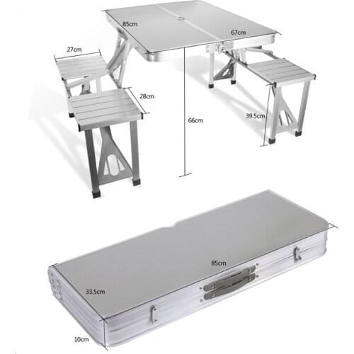Outdoor Picnic Folding Table And Chair Portable Foldable Aluminum Desk Chair Set
