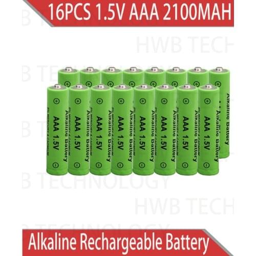 16pcs/lot New Brand AAA 2100mah 1.5V Alkaline Battery AAA rechargeable battery for Remote Control Toy light Batery free shipping
