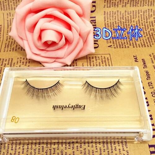 2015 New 3D Fashion Bushy Cross Natural False Eyelashes Mink hair Handmade Eye Lashes 3D-F08 Free shipping
