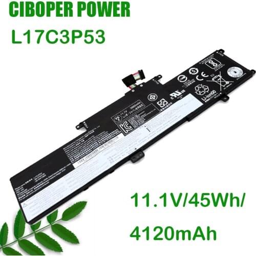 CP New Genuine Laptop Battery L17C3P53 11.1V 45Wh L17M3P55 L17L3P53 For S2 Yoga L380 L390 Yoga S2 2018 Series 01AV481 01AV483