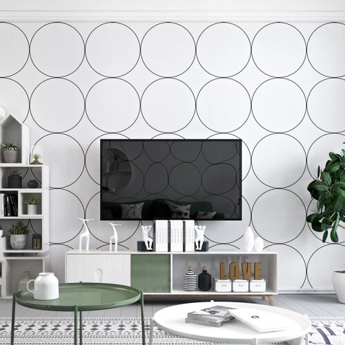 Beibehang Nordic style wallpaper art geometric circular fashion lattice Japanese-style bed and breakfast room background wall