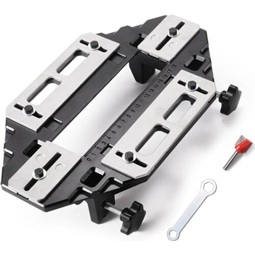 Wood Door Hinge Hole Opener Hinge Positioning Slotter Hinge Lock Guide Plate Hole Opener with Spanner Bottom Cutter Woodworking