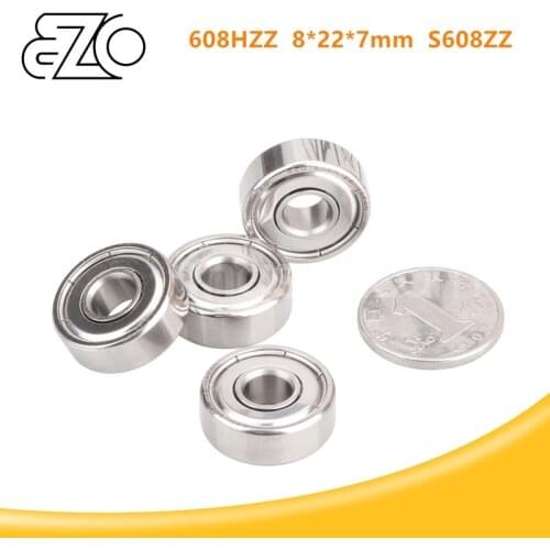 10pcs/50pcs Japan EZO stainless steel bearing 608HZZ 8*22*7mm S608ZZ high speed motor bearings 8x22x7