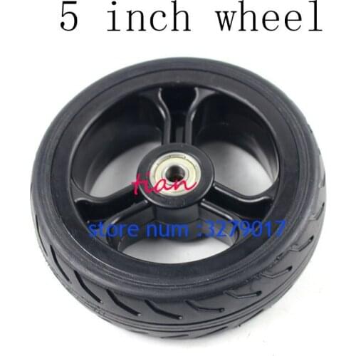 Free Shipping Good Quality 5 inch solid wheels solid tyre tire and alloy rim for Fast wheel F0,jackhot,Nes carbon fiber scooter