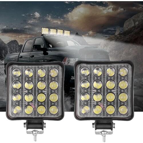 LED Work Light Supper White 9V~36V 42/48W 14/16LED Working light Lamp Offroad Car Truck Boat For Trackor SUV Combo LED Light Bar