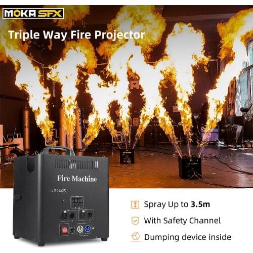 Triple Way Flame Projector dmx fire machine outdoor dj flame machine 6dmx channels high quality valve lcd display