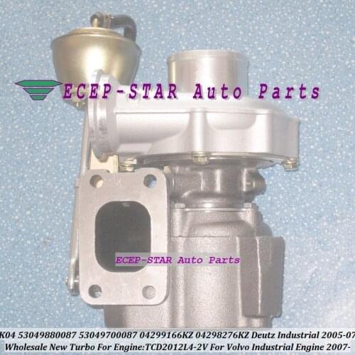 Turbo K04 53049880087 53049700087 5304-988-0087 04299166KZ 04298276KZ For Deutz Industrial Engine 2005-07 For Volvo TCD2012L4-2V
