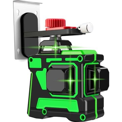 3D green beam rotating and self-leveling 360 degrees horizontal and vertical 12 lines laser level two large-capacity batteries