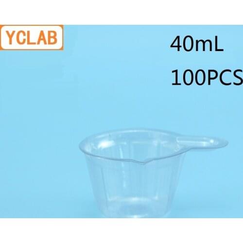 YCLAB 100PCS 40mL Urine Test Cup Disposable Plastic Medical Laboratory