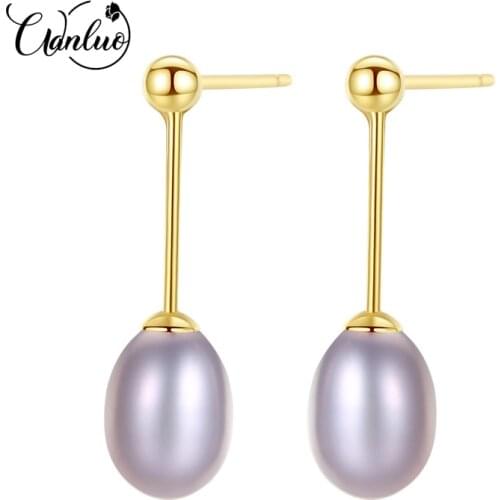 WL Classic 925 Silver 7-8 MM Korean Fashion Jewelry Wholesale Sweet and Simple Natural Freshwater Pearl Stud Earrings for Women
