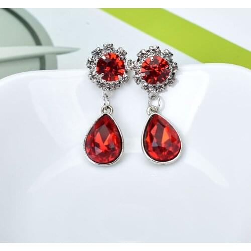 Women Crystal Water Drop Earrings For Women Female Wedding Jewelry Flower Earings pendientes mujer moda