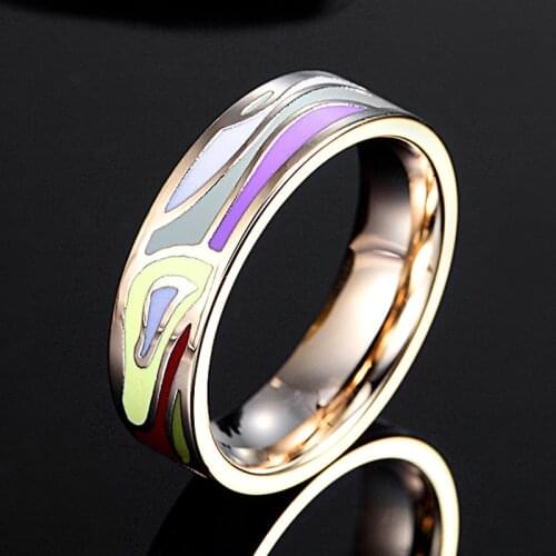 Blucome Esmalte Enamel Ring for women gift wholesale Ceramic Rings men stainless steel Accessories For Women Anel aneis