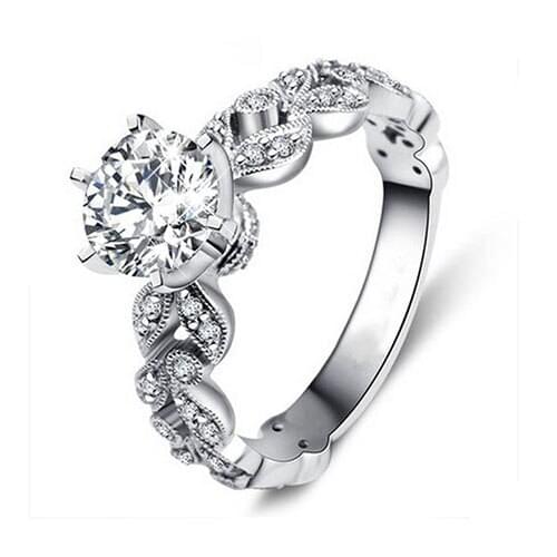Lady Trendy Cubic Zirconia Ring Wedding Engagement Party Bague ART7