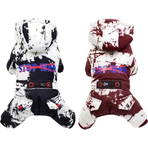 Winter Warm Pet Dog Clothes Puppy Small Medium Dogs Jacket Coats Waterproof Hooded Dog Jumpsuits Chihuahua Yorkie Overalls