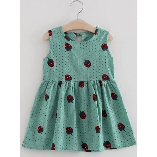 ZWY882 Vintage Kids Baby Girls Dress New Fashion Loose Plaid Summer Dresses O-neck Sleeveless Princess Dress