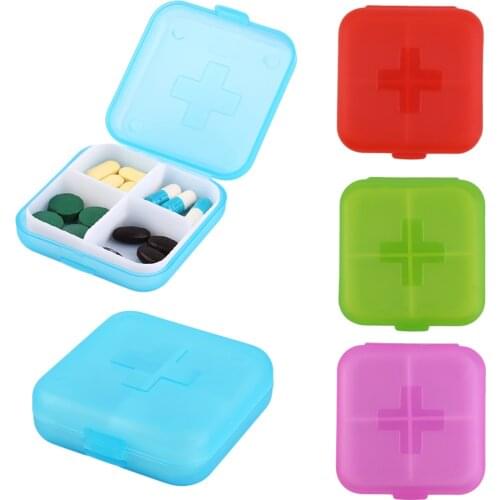 1 PCs Folding Vitamin Medicine Drug Pill Box Makeup Storage Case Container 4 Slot Case Storage Hot Selling