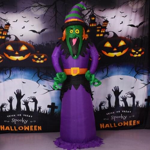 2.4M 2021 New Halloween Inflatables Witch Inflatable Dead Tree Ghost Pumpkin Grim Reaper for Halloween Yard Outdoor Decorations