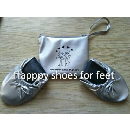 2017 free shipping after party ballerina shoes with personal print in silver color