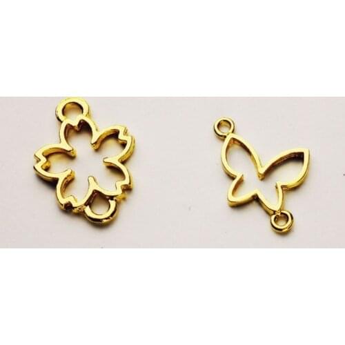 5Pcs Butterfly Flower Resin Frame Connectors Open Bezel Setting Jewelry Making