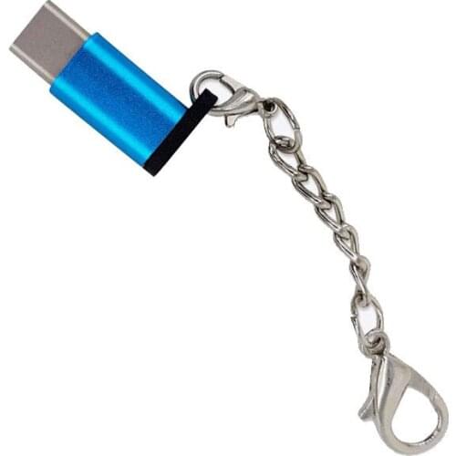 Type C to Micro USB OTG Data and Charging Transfer Adapter with Hanging Circle Adapter