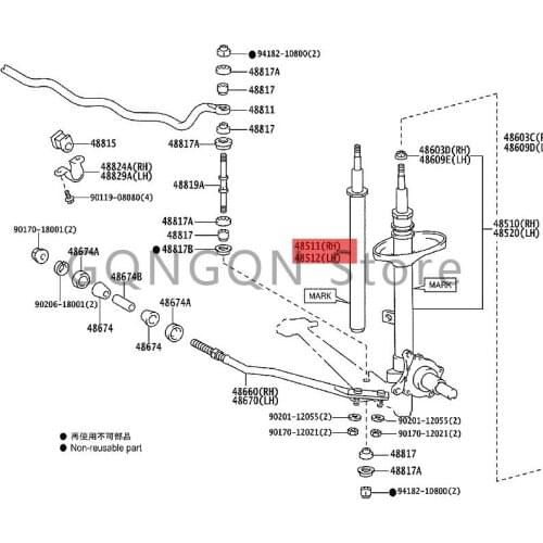 CAR front shock absorber 2001- 2020 Toy ot aMAR K 2 CRE SSI DA CRE STA CHA SER front shock absorber