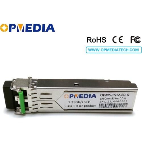 FREE SHIPPING! IBM compatible 1000BASE-ZX SFP transceiver,1.25G 1550nm 80km SFP optical module with dual LC and DDM