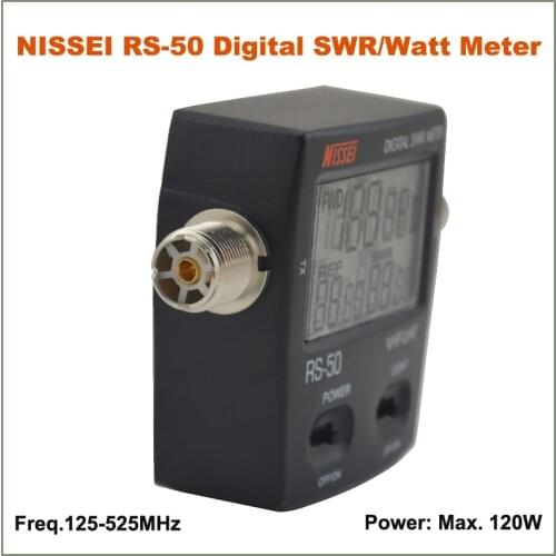 Hot Sale NISSEI RS-50 RS50 Digital SWR/Watt Meter Power Meter 125-525MHz 120W UHF/VHF M Type Connector for 2-way Radio