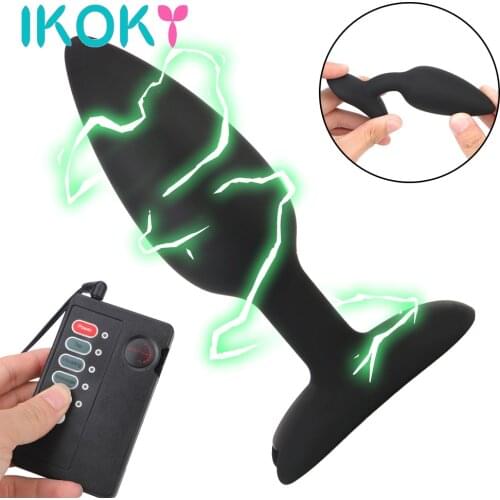 IKOKY Prostate Massager Anus Dilator Electric Shock Anal Plug Shock Butt Plug Adult Toy Sex Toys For Men Women Sex Shop