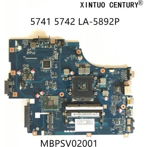 MBWJU02001 MBPSV02001 For Acer Aspire 5741G 5742G Laptop Motherboard NEW70 LA-5892P Mainboard HM55 DDR3 100% tested working