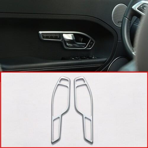 2 pcs Matte Silver For Land Rover Range Rover Evoque Coupe Car Interior Door Handle Frame Trim Accessories