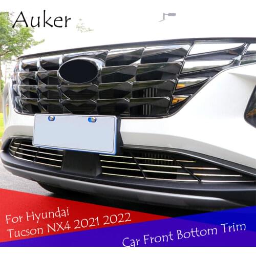 Refit Front Hood Billet Grille Grill Mesth Horizontal Car Stickers Car Styling Front Bottom Trim 24PCS For Hyundai Tucson 2021