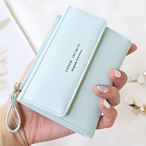 New Women Small Wallets Fashion Ladies Leather Letter Purse Short Unisex Coin Bag Simple For Womens Clutch Card Holder Wallet