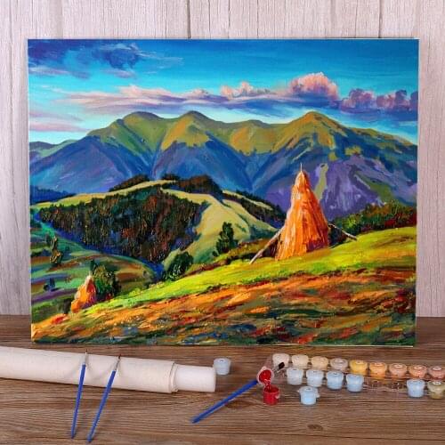 Landscape Afternoon Painting By Numbers Kit Acrylic Paints 50*70 Oil Painting Decorative Paintings For Kids Wholesale Art