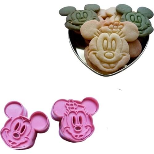 Disney Mickey Mouse Minnie Plastic Cartoon Molds Cute Cookies Rice Balls Color Mud Molds Kitchen Tools Gadgets DIY Baking Molds