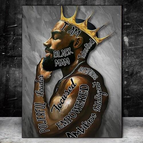 Afro Black Man King Praying Poster Wall Art Canvas Painting Talented Vintage Graffiti Posters Prints Living Room Decor Cuadros