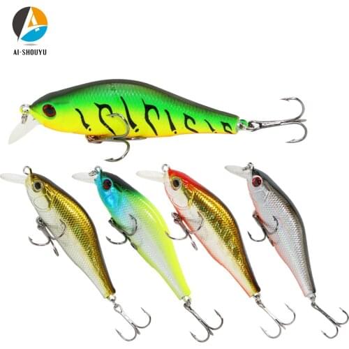 AI-SHOUYU 2pc Hard Minnow Bait 70mm 9.5g Magnetic Fishing Wobblers Dive 1.5m High Quality Suspending Artificial Fishing Lure
