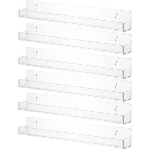 6 Tier Transparent Essential Oil Rack Nail Polish Storage Wall Shelf Acrylic Cosmetic Organizer Wall-mounted Makeups Shelf