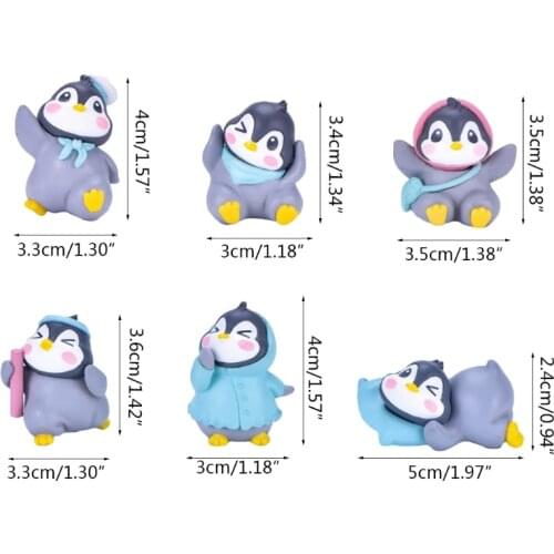 Mini Available Realistic Model Aquarium Boutique Supplies Model Penguin for Collections Bathtub Toy Table Decoration