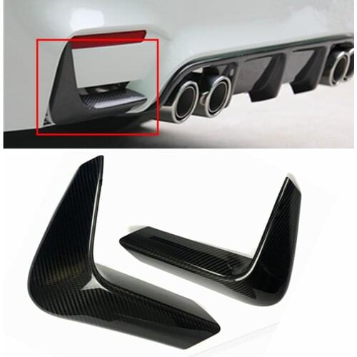 Real Carbon Fiber 2pcs Car Rear Bumper Lip Splitter Diffuser Lower Corner Cover Trim Spoiler For BMW F80 M3 F82 F83 M4 2015-2018